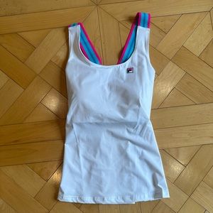 Fila Women's Tie Breaker Cross Back Tennis Tank, white size small